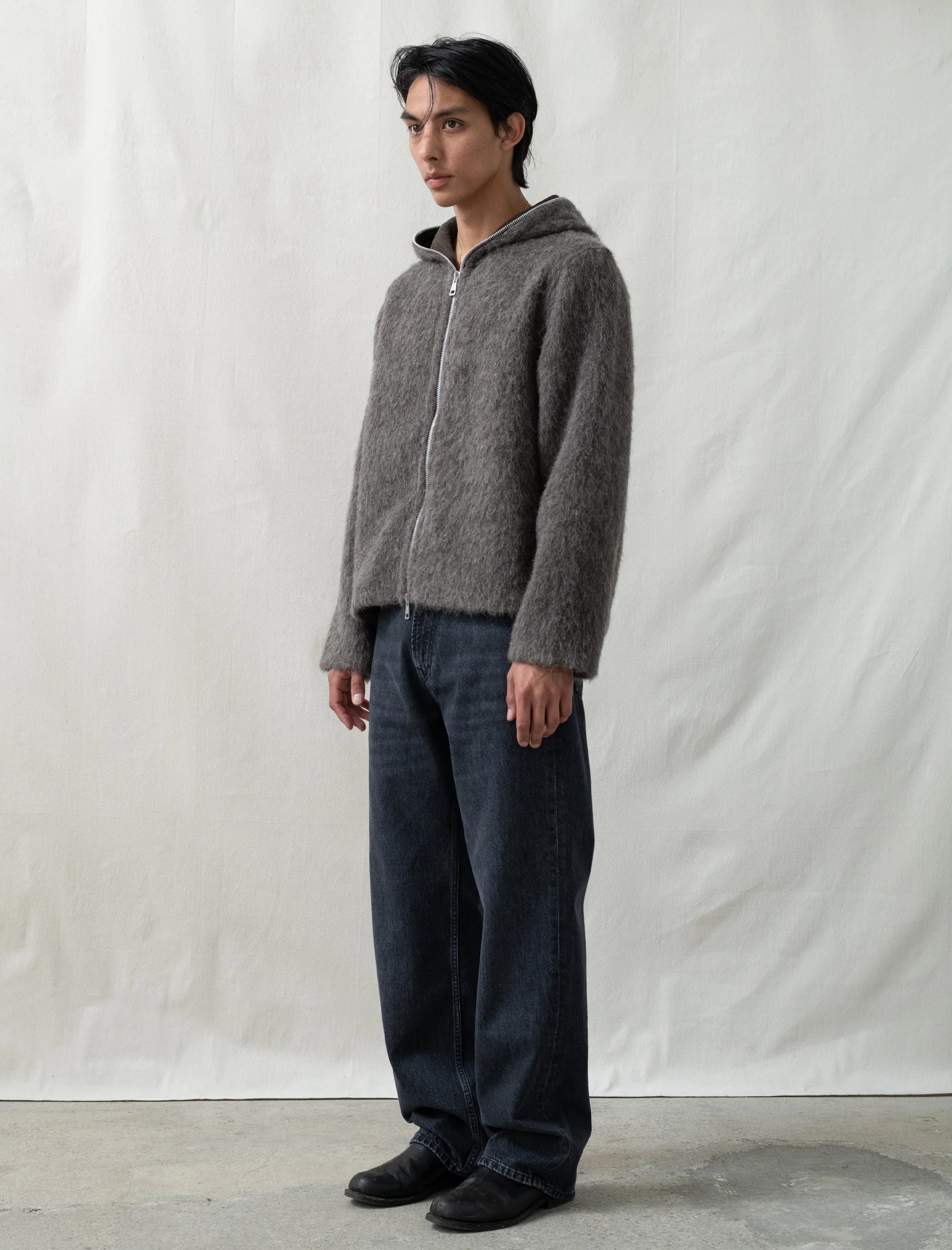 Full Zip Hood (Mole Grey Hairy Wool) - Image 5