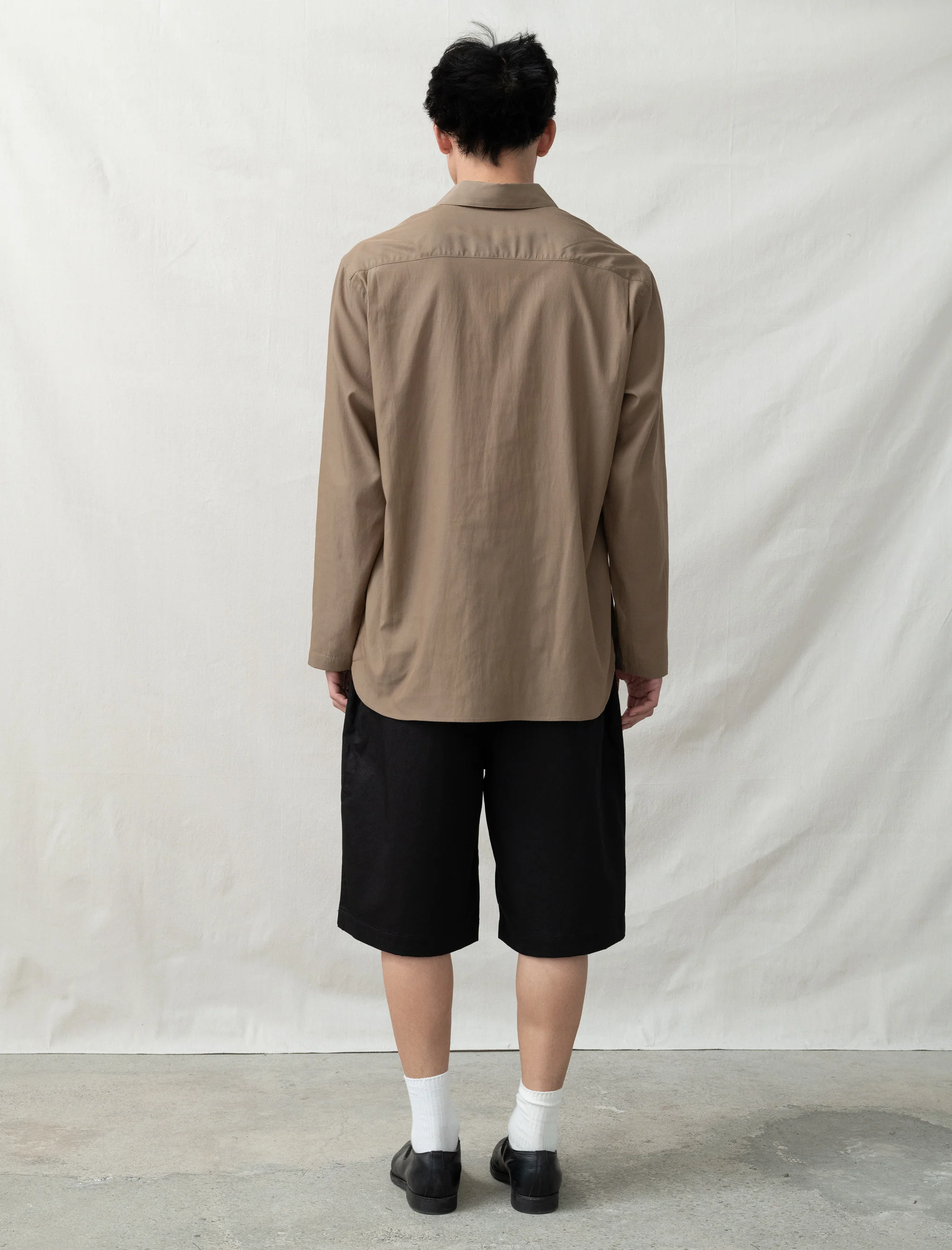 Cupro Pullover Shirt (Khaki Brown) - Image 5