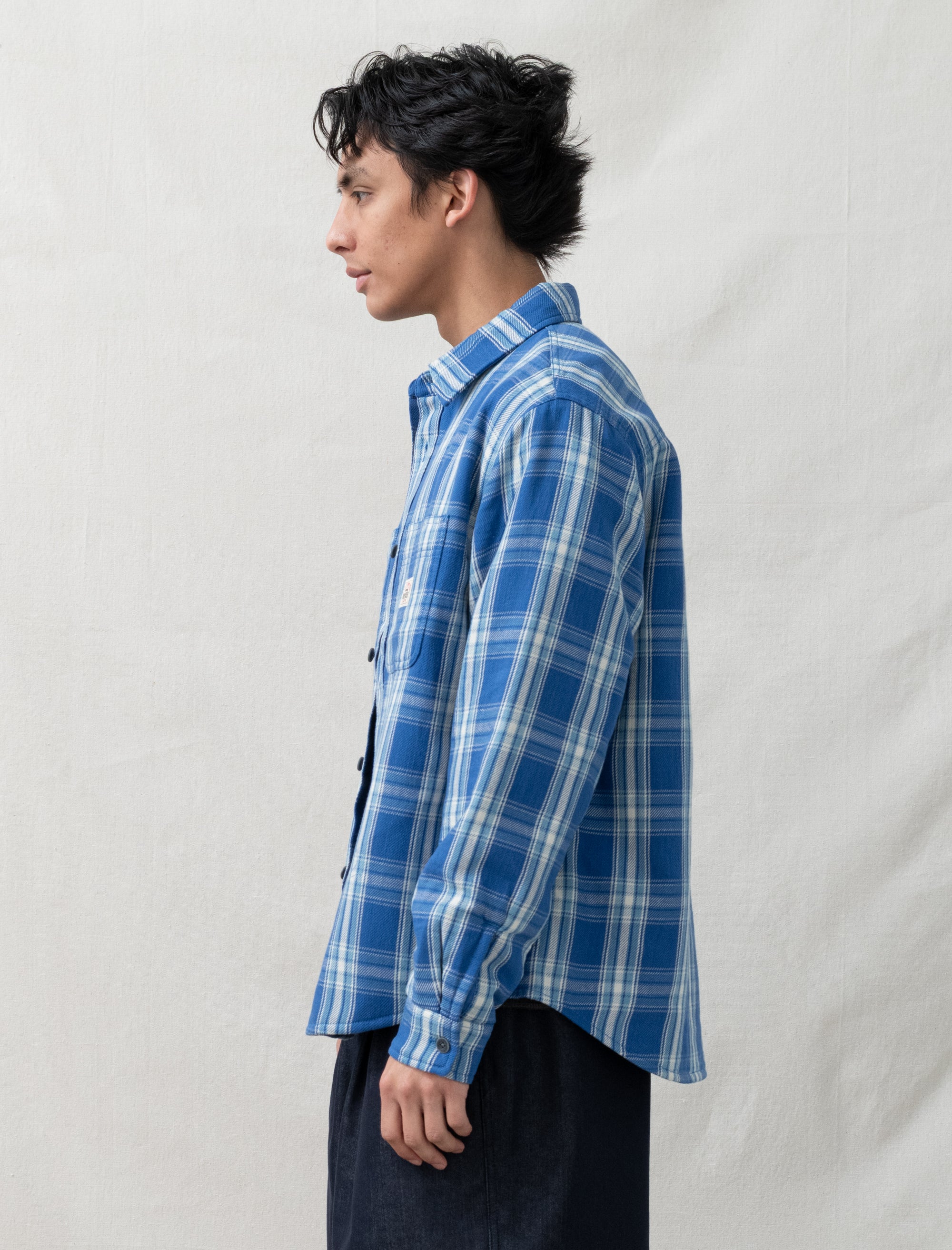 Lau Plaid Shirt Jacket (Blue) - Image 2