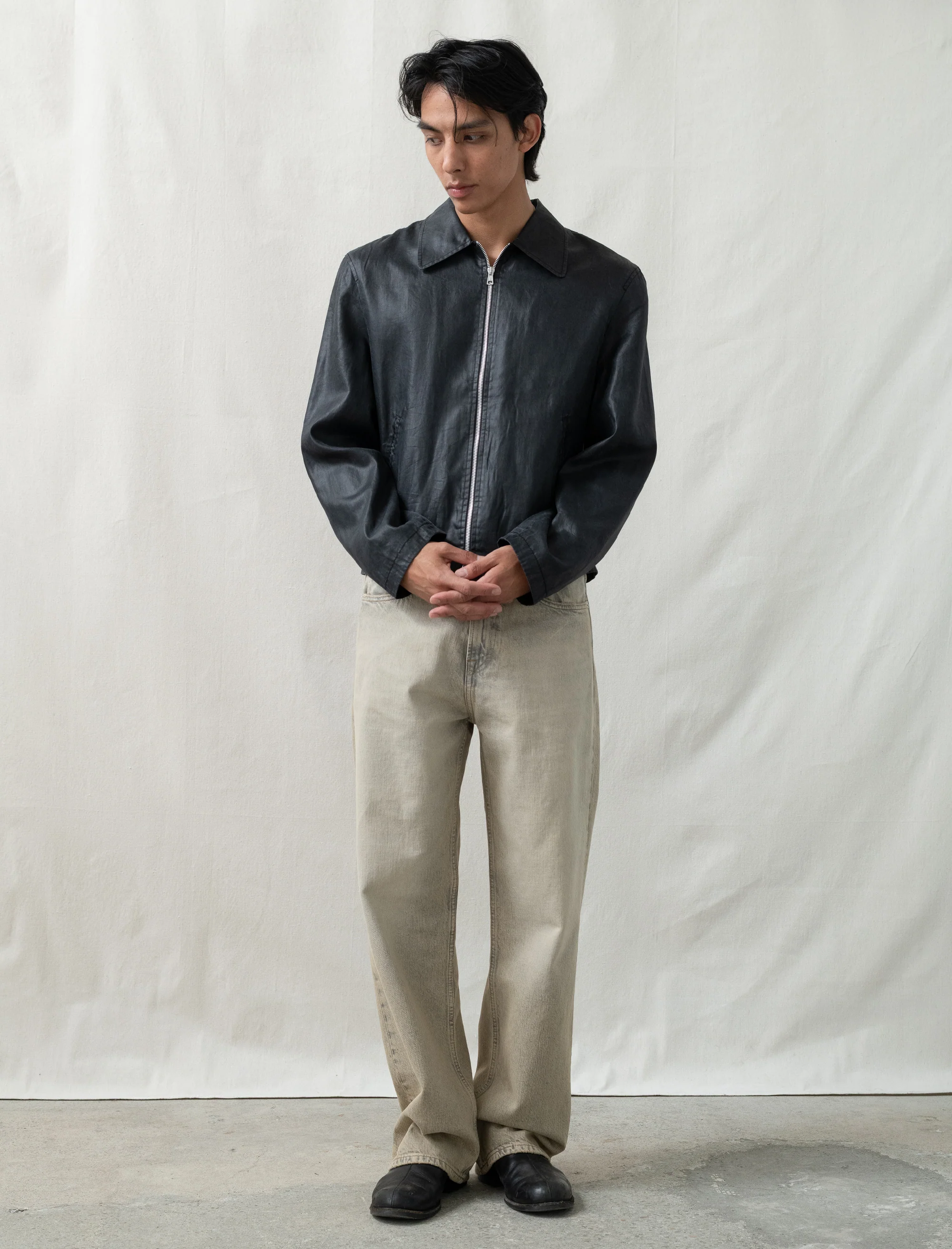 Mini Jacket Worker (Lacquer Black Mirror Tencel) - Image 7
