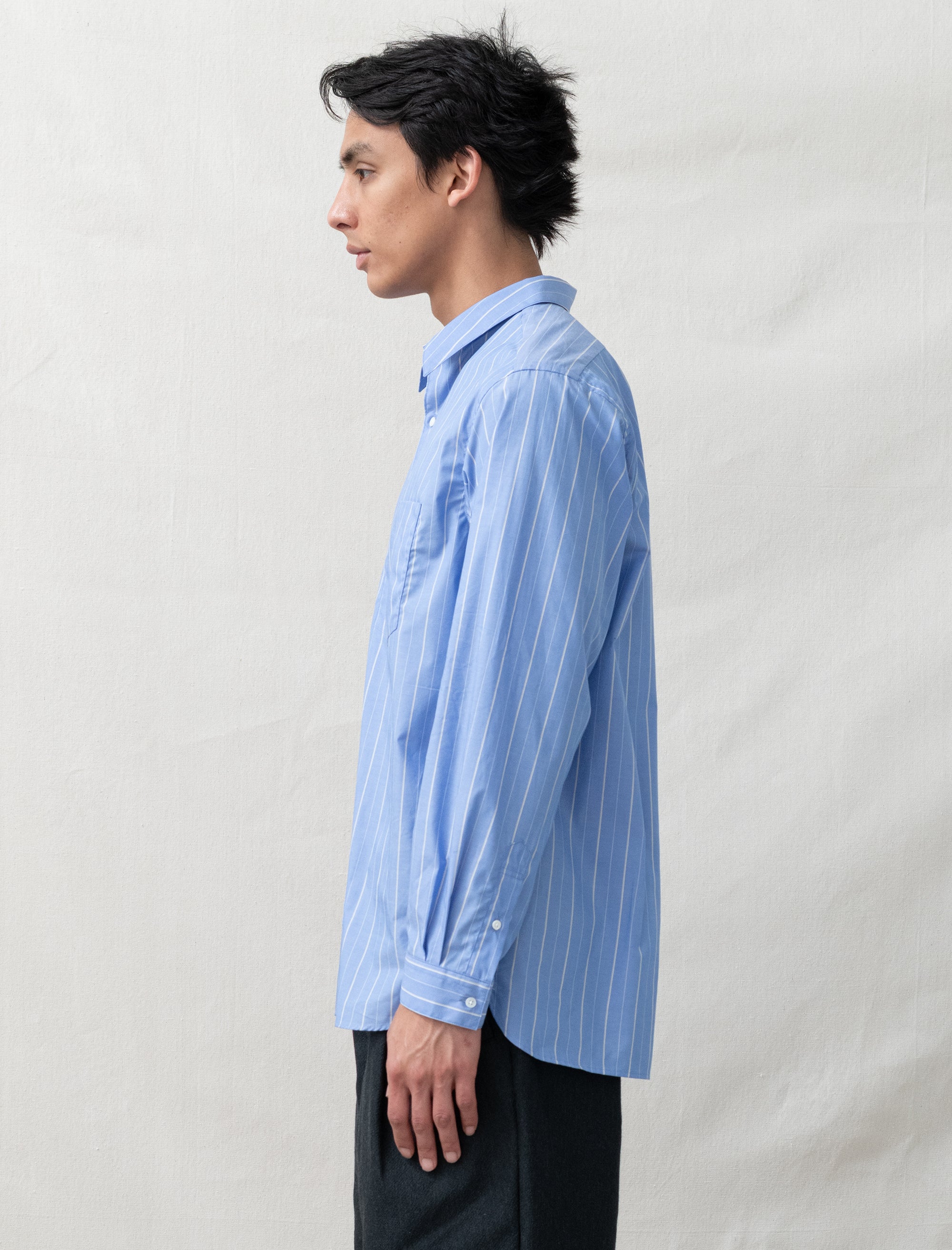 Regular Collar Shirt (Blue Stripe) - Image 3