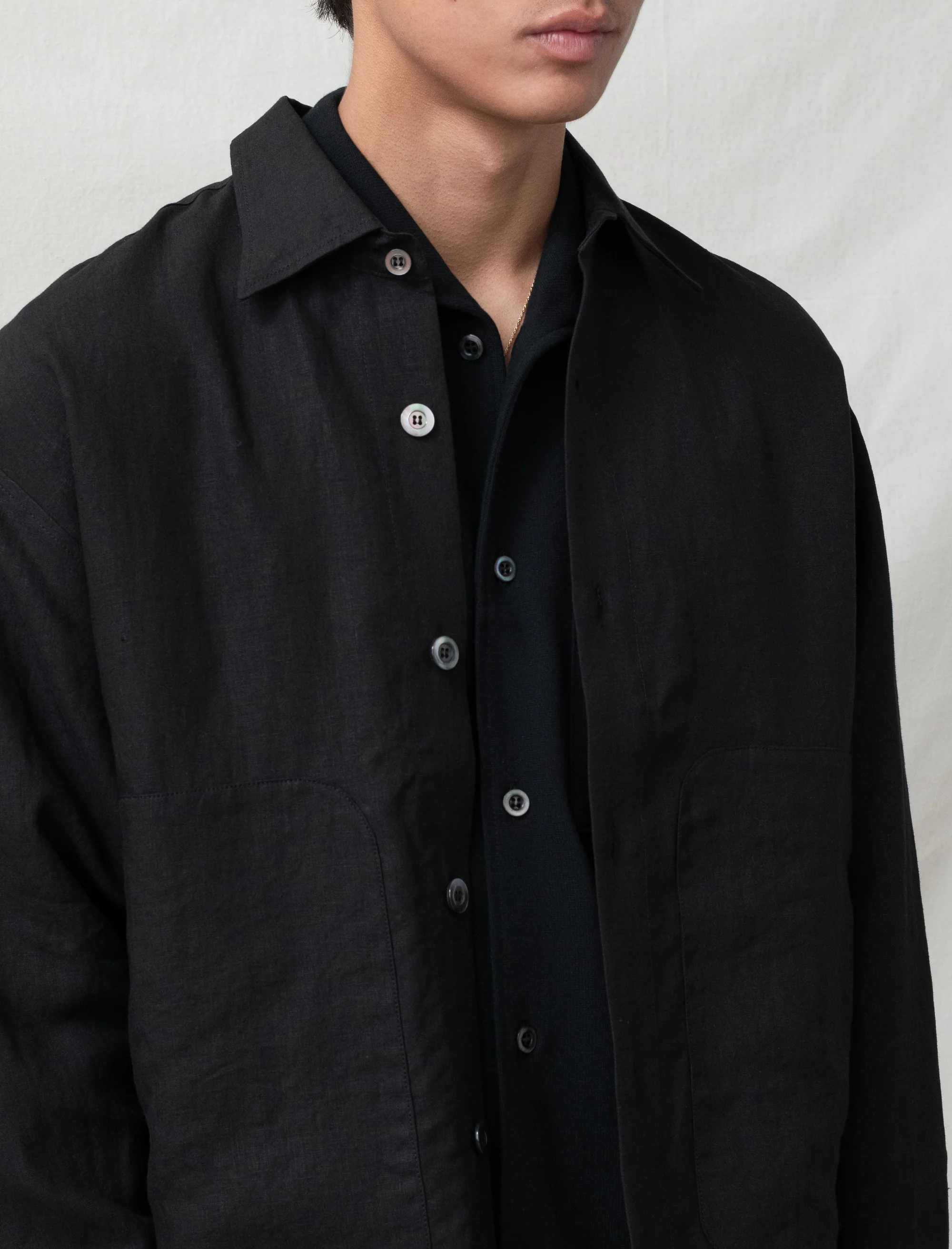 Sigma Shirt Jacket High Density Linen (Black) - Image 5