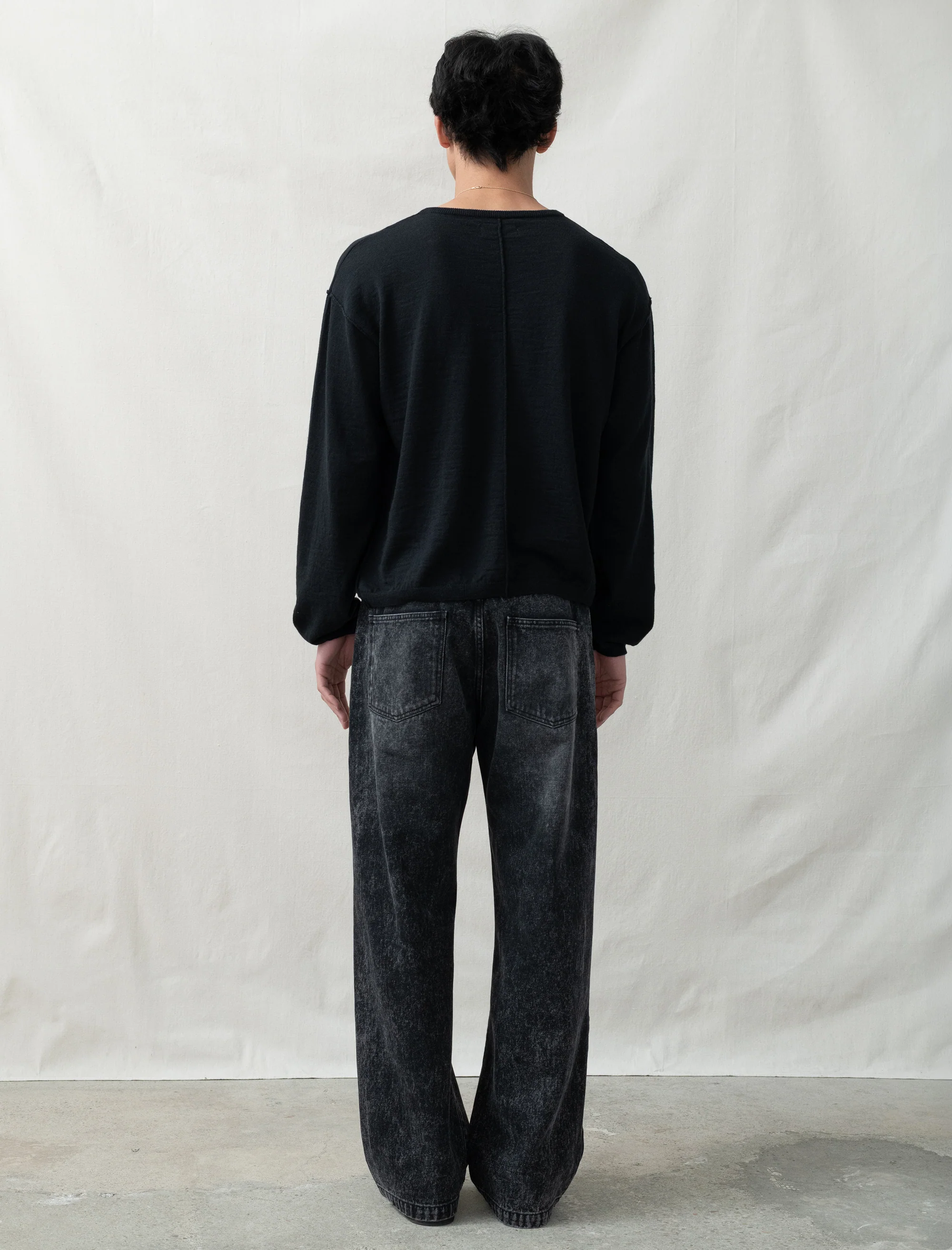 Straight Cut Jeans (Stonewashed Black) - Image 3