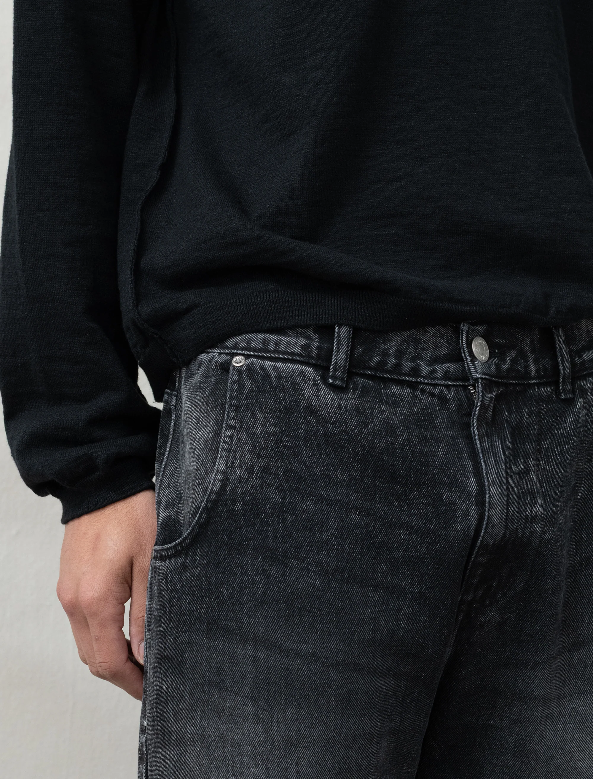 Straight Cut Jeans (Stonewashed Black) - Image 4