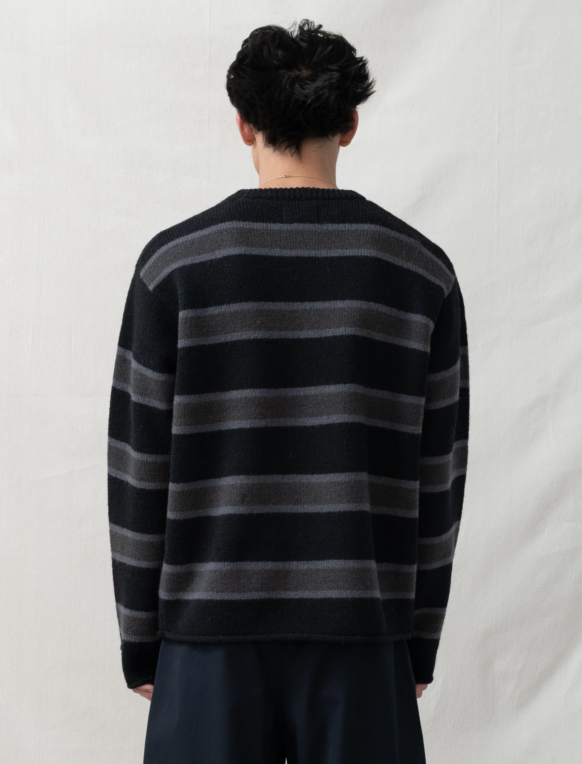 Striped Wool Sweater (Black) - Image 4
